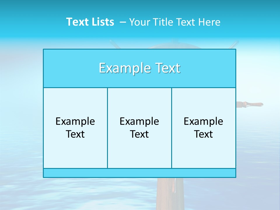 Ship Wheel Over A Sea Background. Digital Illustration PowerPoint Template