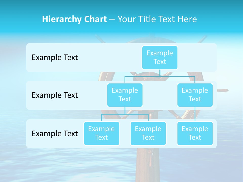 Ship Wheel Over A Sea Background. Digital Illustration PowerPoint Template