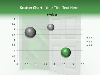 A White Doorway Is Opened To Reveal A Number Of Upward Growth Arrows PowerPoint Template