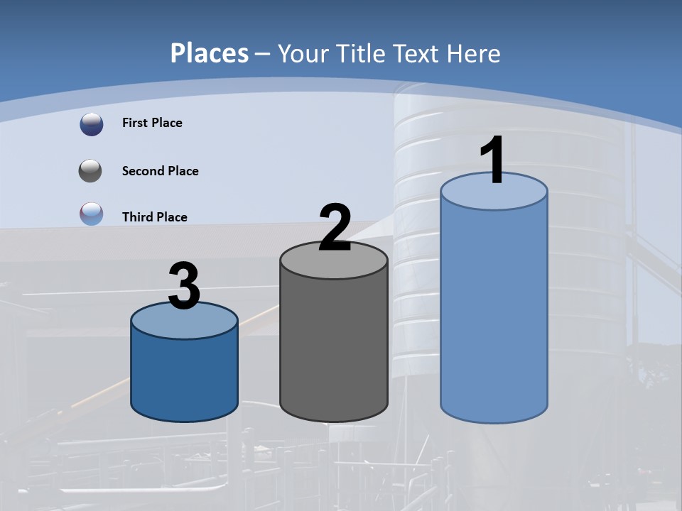 Dairy Farm Holding Pens And Grain Silo PowerPoint Template