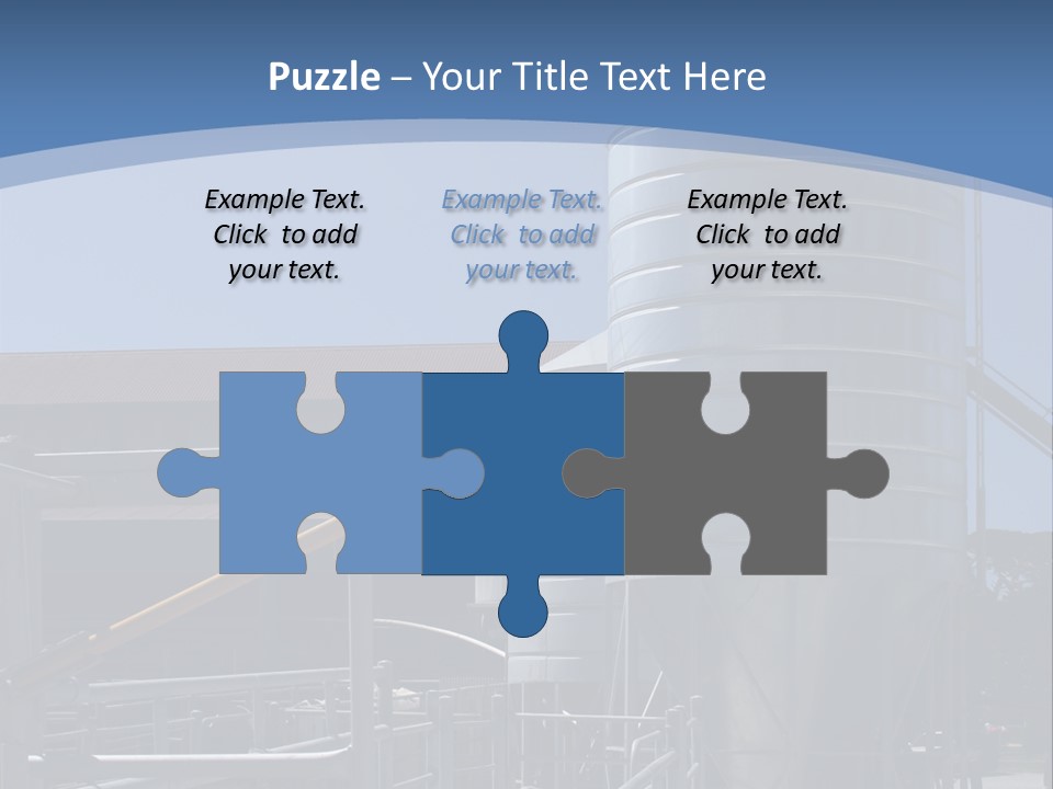 Dairy Farm Holding Pens And Grain Silo PowerPoint Template