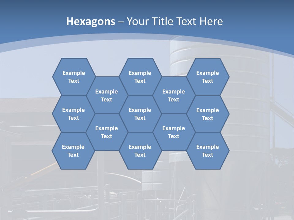 Dairy Farm Holding Pens And Grain Silo PowerPoint Template