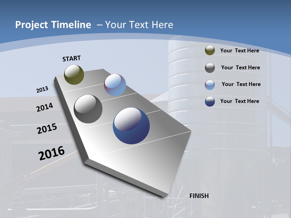 Dairy Farm Holding Pens And Grain Silo PowerPoint Template