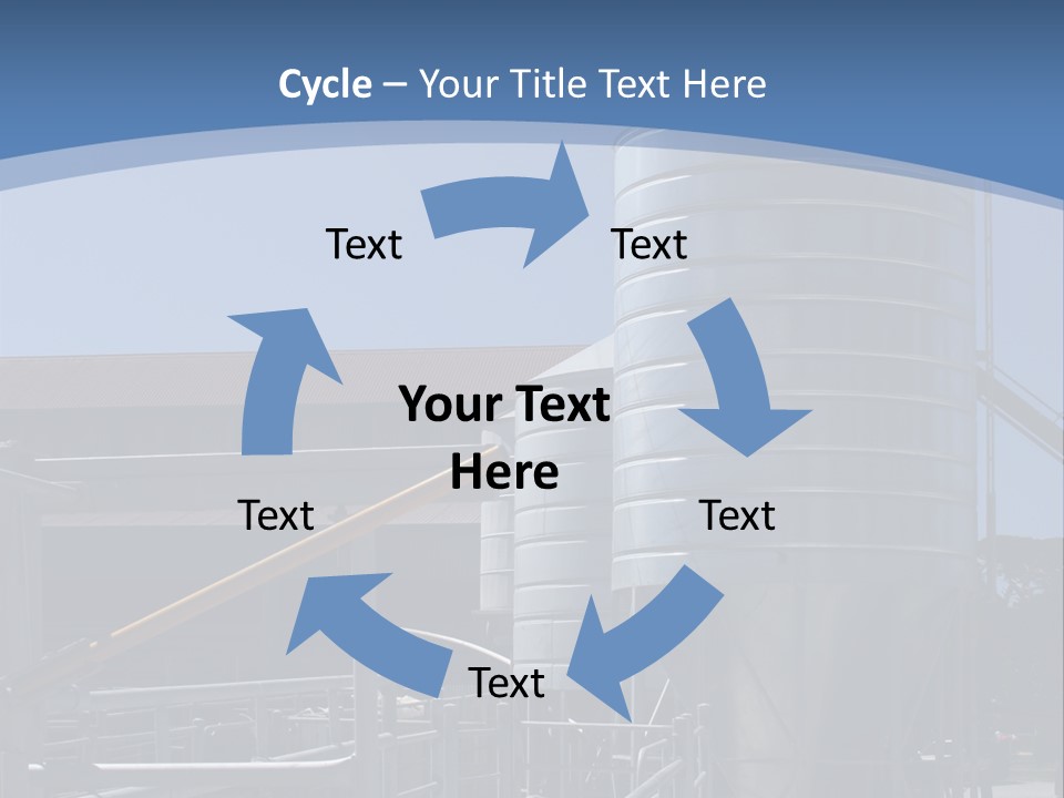 Dairy Farm Holding Pens And Grain Silo PowerPoint Template