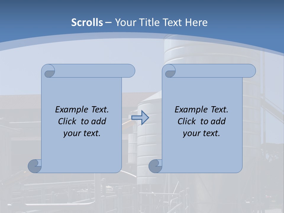 Dairy Farm Holding Pens And Grain Silo PowerPoint Template