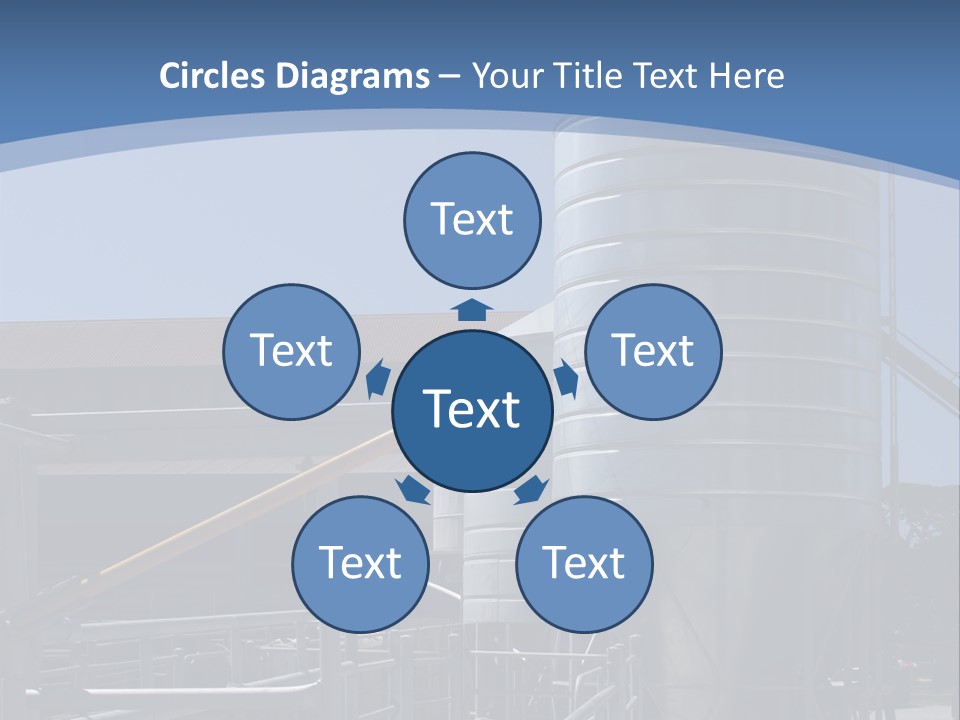 Dairy Farm Holding Pens And Grain Silo PowerPoint Template