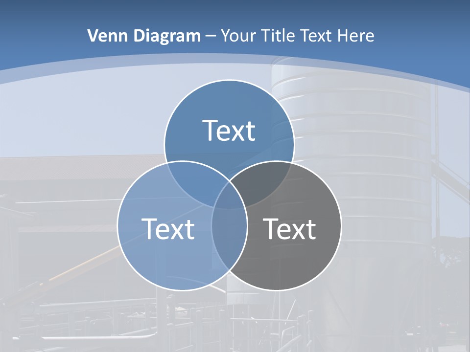 Dairy Farm Holding Pens And Grain Silo PowerPoint Template