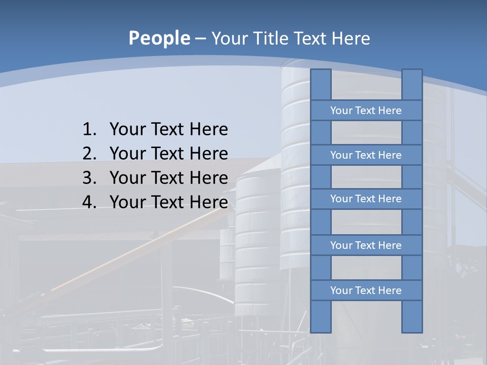 Dairy Farm Holding Pens And Grain Silo PowerPoint Template
