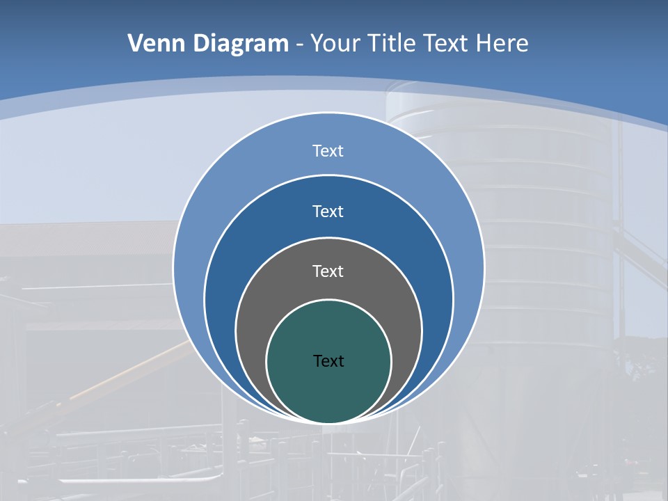 Dairy Farm Holding Pens And Grain Silo PowerPoint Template