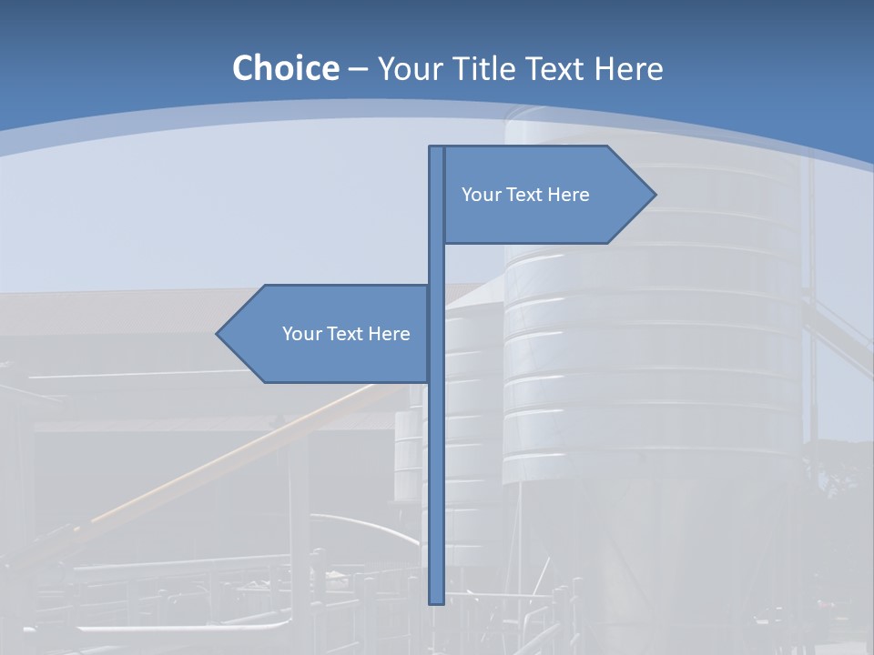 Dairy Farm Holding Pens And Grain Silo PowerPoint Template