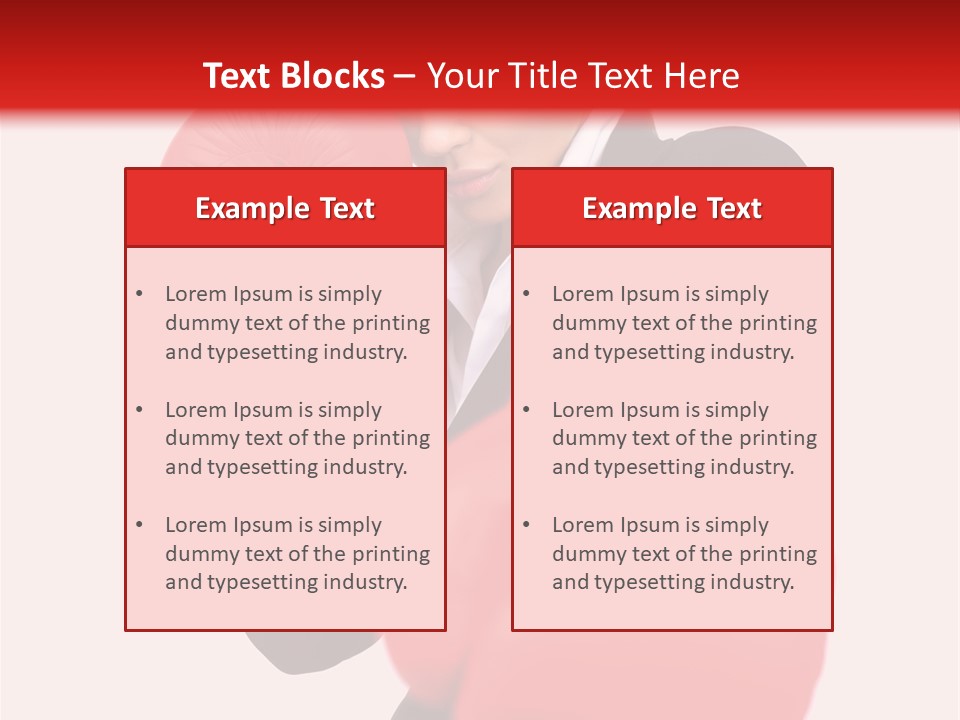 Portrait Of Beautiful And Young Business Woman Wearing Boxing Gloves PowerPoint Template