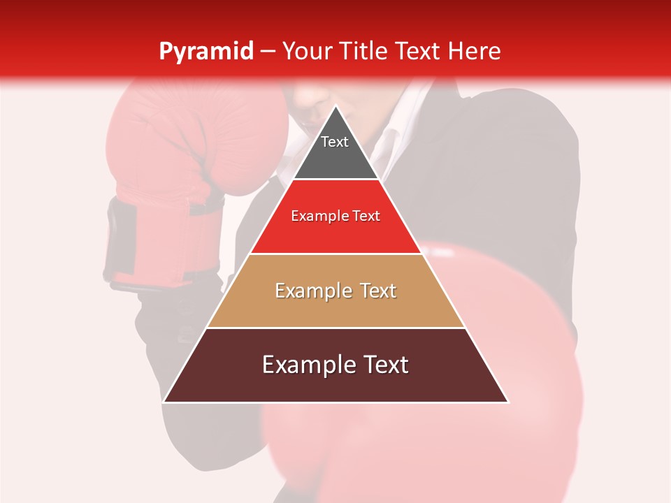 Portrait Of Beautiful And Young Business Woman Wearing Boxing Gloves PowerPoint Template