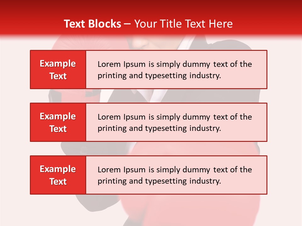 Portrait Of Beautiful And Young Business Woman Wearing Boxing Gloves PowerPoint Template