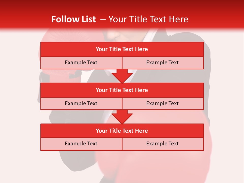 Portrait Of Beautiful And Young Business Woman Wearing Boxing Gloves PowerPoint Template