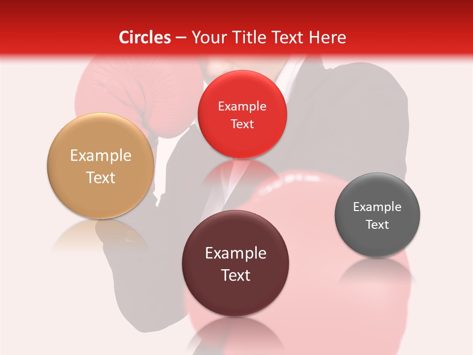 Portrait Of Beautiful And Young Business Woman Wearing Boxing Gloves PowerPoint Template