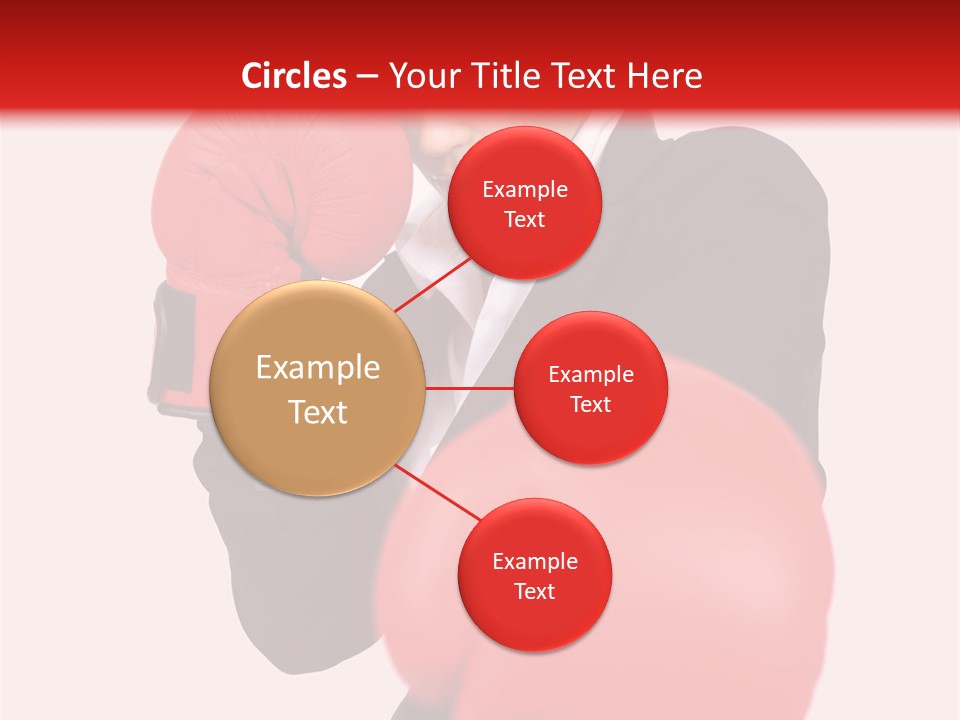 Portrait Of Beautiful And Young Business Woman Wearing Boxing Gloves PowerPoint Template