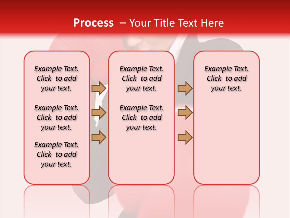 Portrait Of Beautiful And Young Business Woman Wearing Boxing Gloves PowerPoint Template