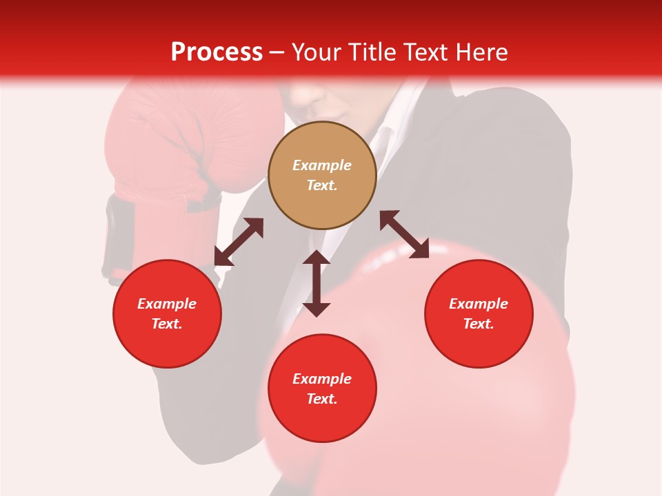 Portrait Of Beautiful And Young Business Woman Wearing Boxing Gloves PowerPoint Template