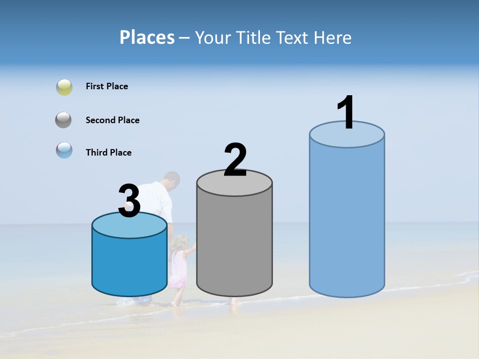 View Of Young Family Having Fun On The Beach PowerPoint Template