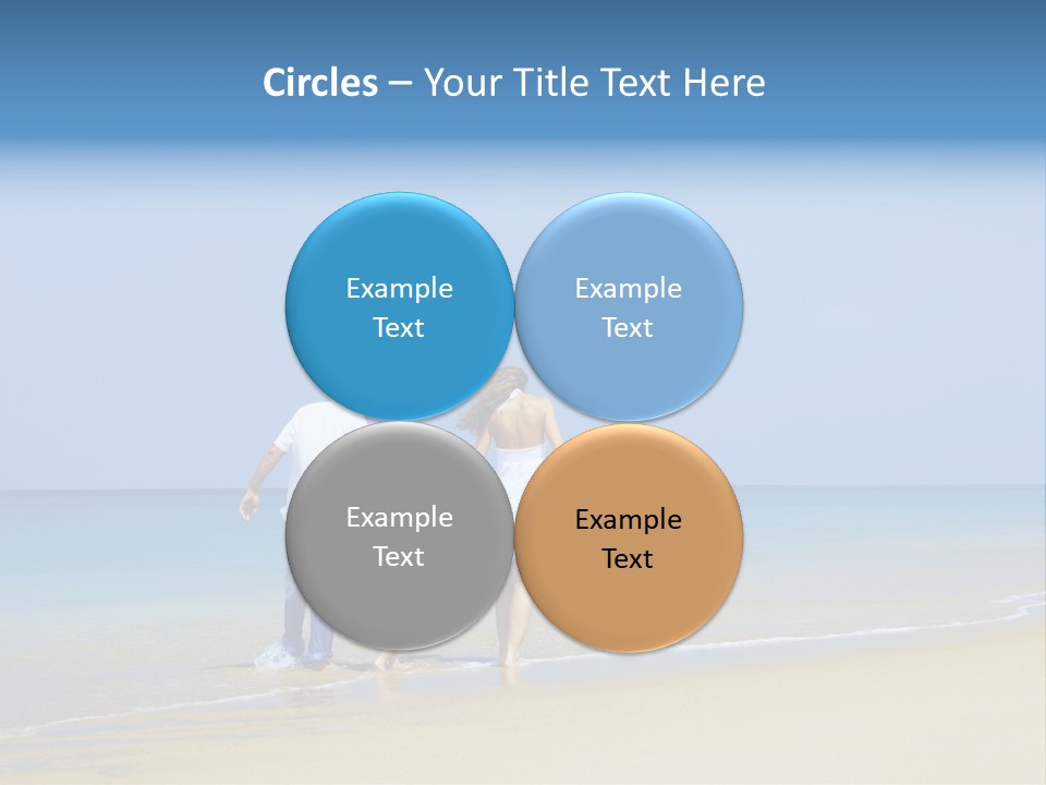 View Of Young Family Having Fun On The Beach PowerPoint Template