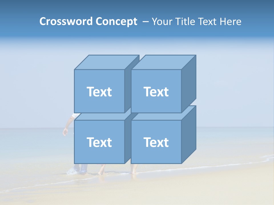 View Of Young Family Having Fun On The Beach PowerPoint Template