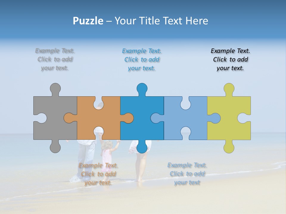 View Of Young Family Having Fun On The Beach PowerPoint Template