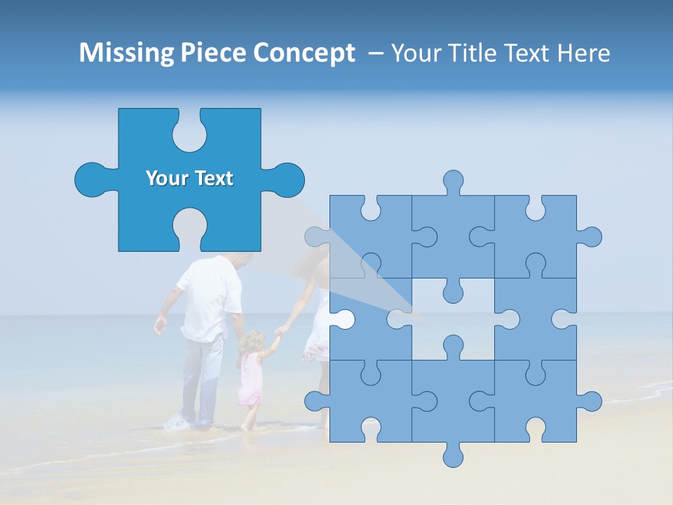View Of Young Family Having Fun On The Beach PowerPoint Template