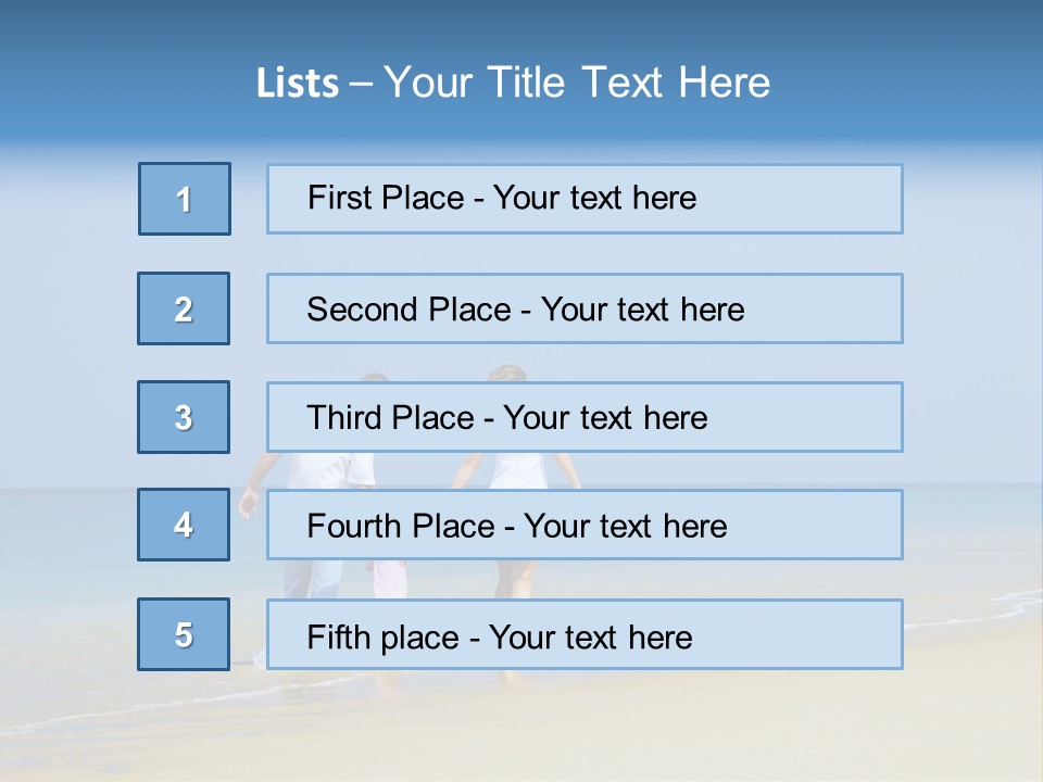View Of Young Family Having Fun On The Beach PowerPoint Template