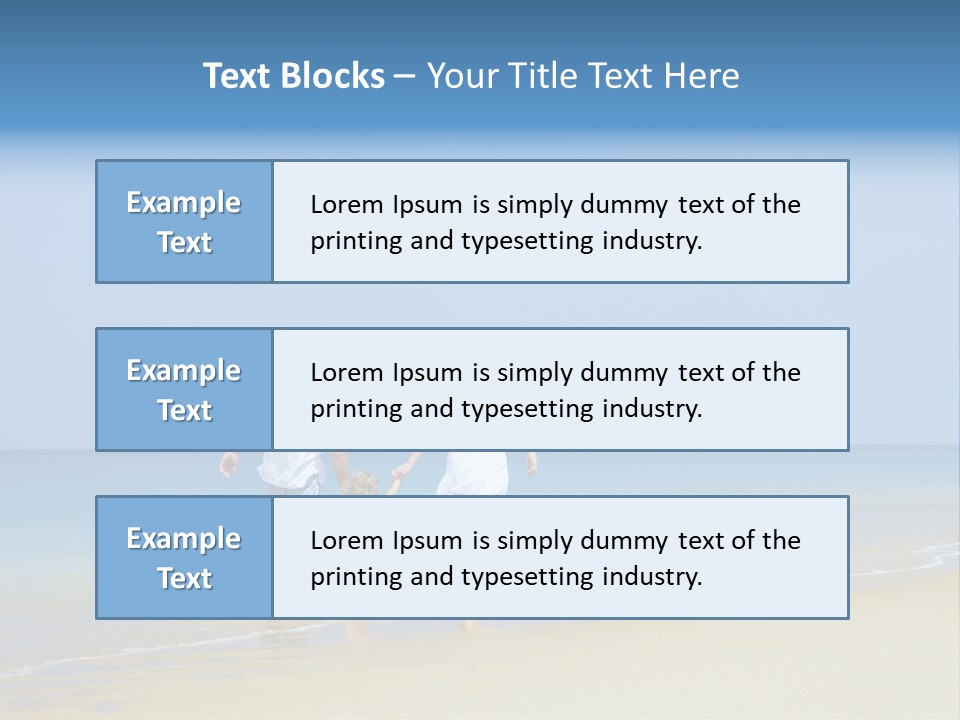 View Of Young Family Having Fun On The Beach PowerPoint Template