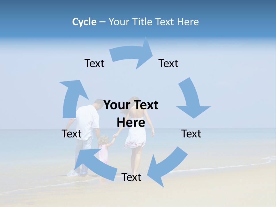 View Of Young Family Having Fun On The Beach PowerPoint Template