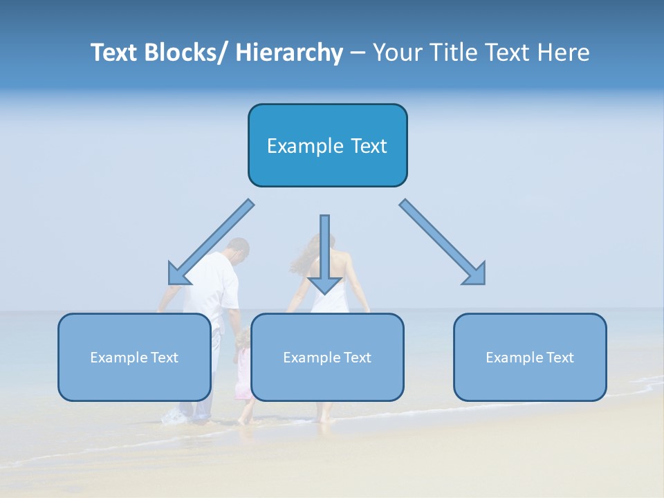 View Of Young Family Having Fun On The Beach PowerPoint Template