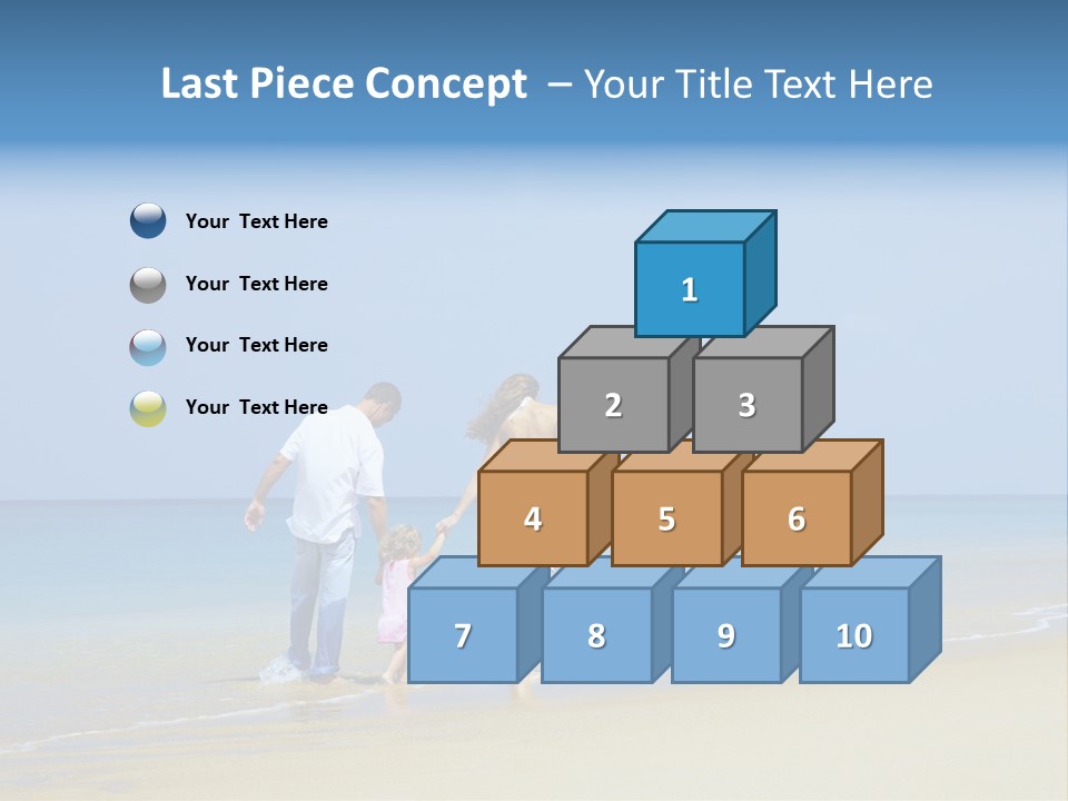 View Of Young Family Having Fun On The Beach PowerPoint Template