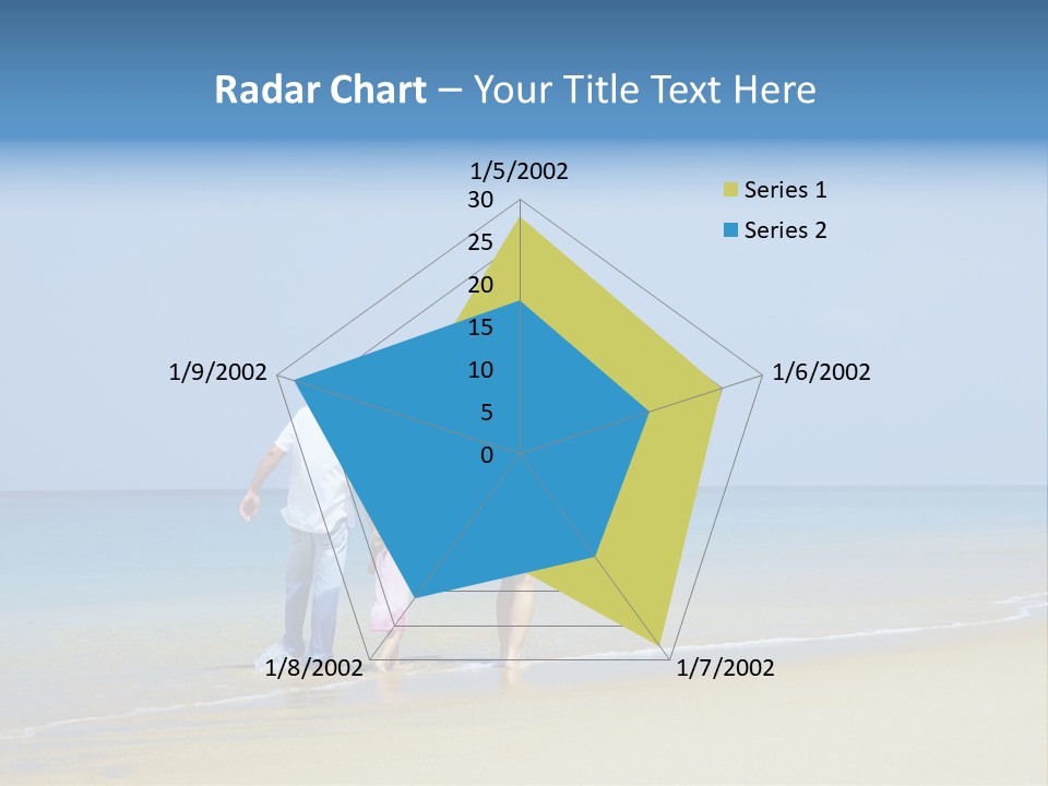 View Of Young Family Having Fun On The Beach PowerPoint Template