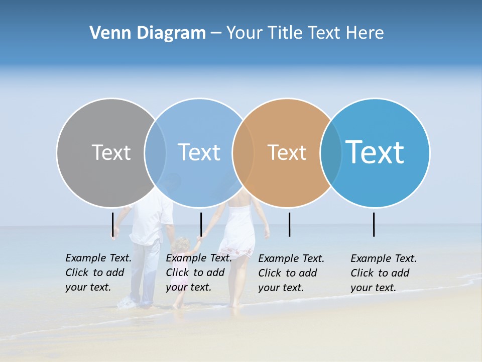 View Of Young Family Having Fun On The Beach PowerPoint Template