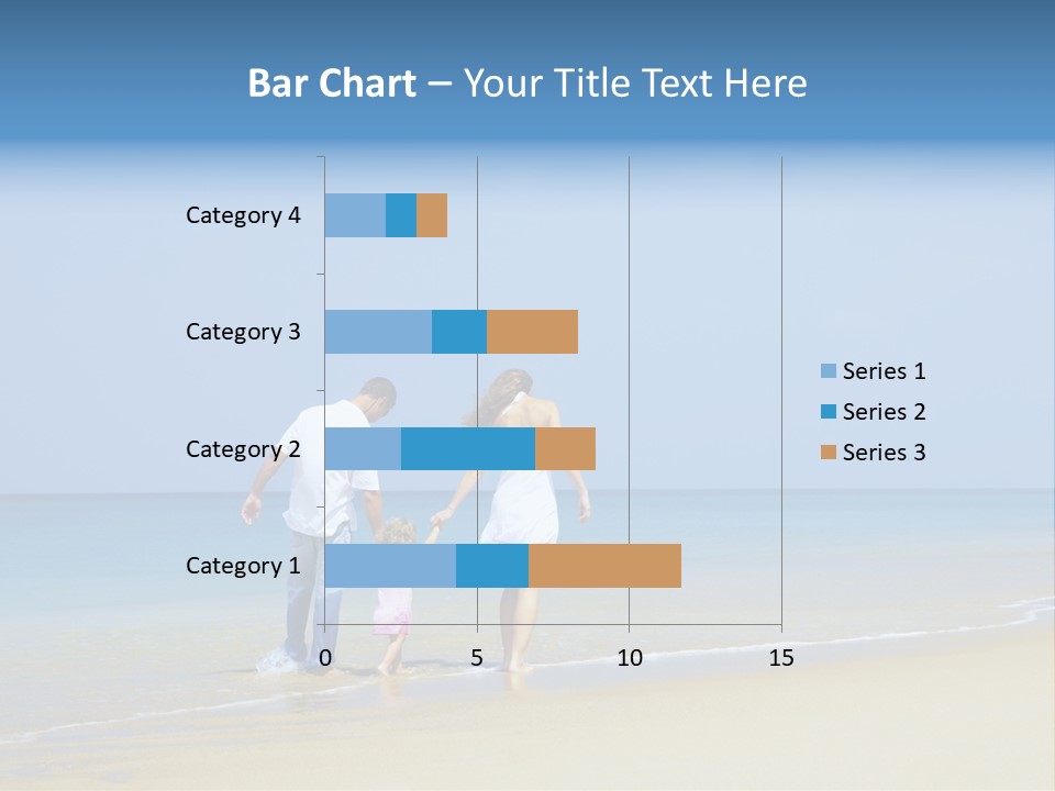 View Of Young Family Having Fun On The Beach PowerPoint Template