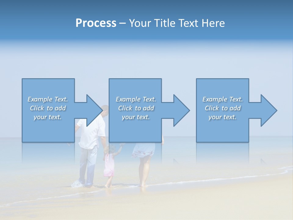 View Of Young Family Having Fun On The Beach PowerPoint Template