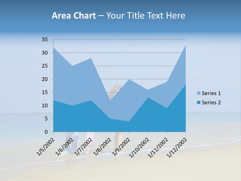 View Of Young Family Having Fun On The Beach PowerPoint Template