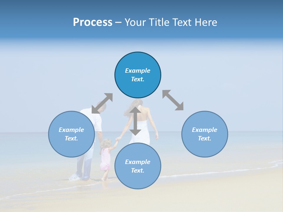 View Of Young Family Having Fun On The Beach PowerPoint Template