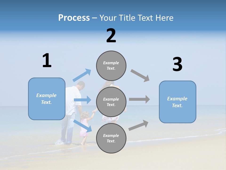 View Of Young Family Having Fun On The Beach PowerPoint Template