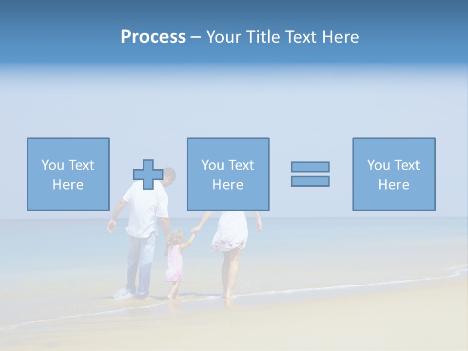 View Of Young Family Having Fun On The Beach PowerPoint Template