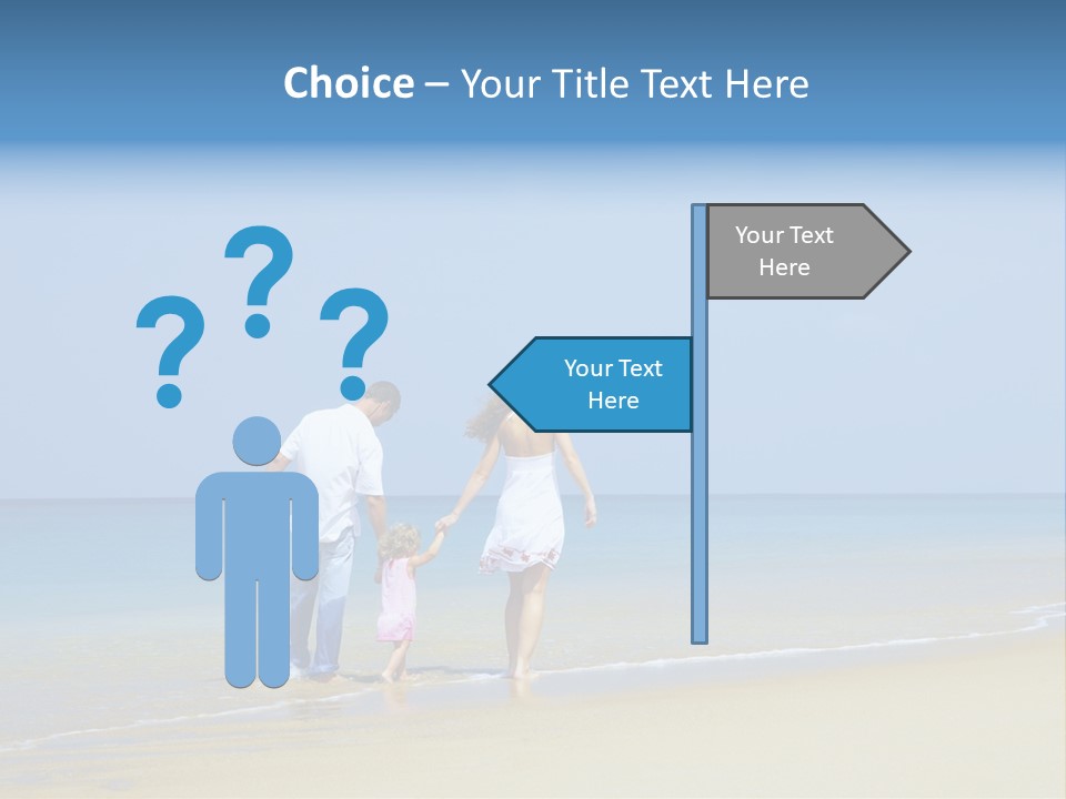 View Of Young Family Having Fun On The Beach PowerPoint Template