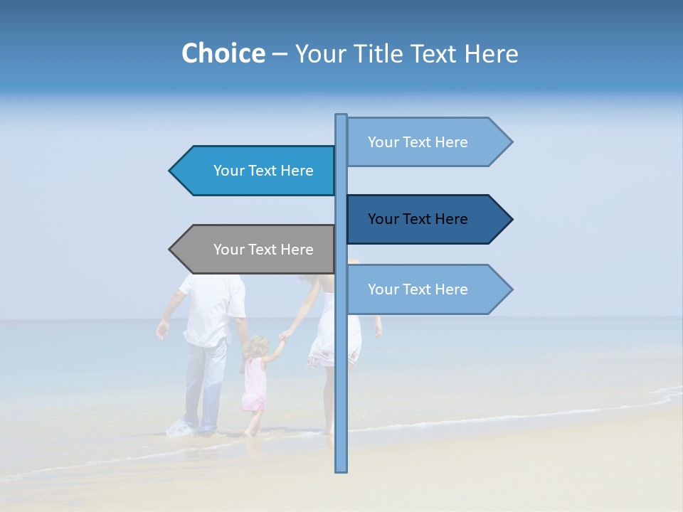 View Of Young Family Having Fun On The Beach PowerPoint Template