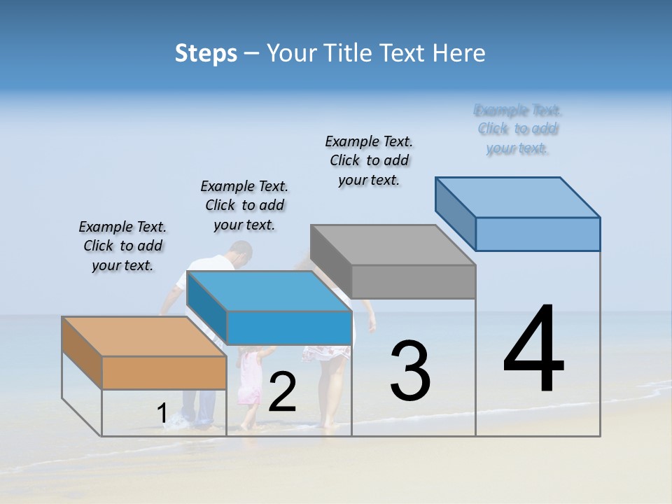 View Of Young Family Having Fun On The Beach PowerPoint Template