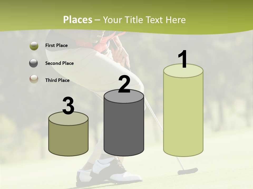 Woman Playing A Game Of Golf PowerPoint Template