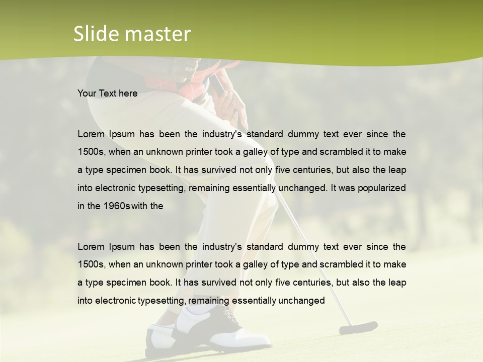 Woman Playing A Game Of Golf PowerPoint Template