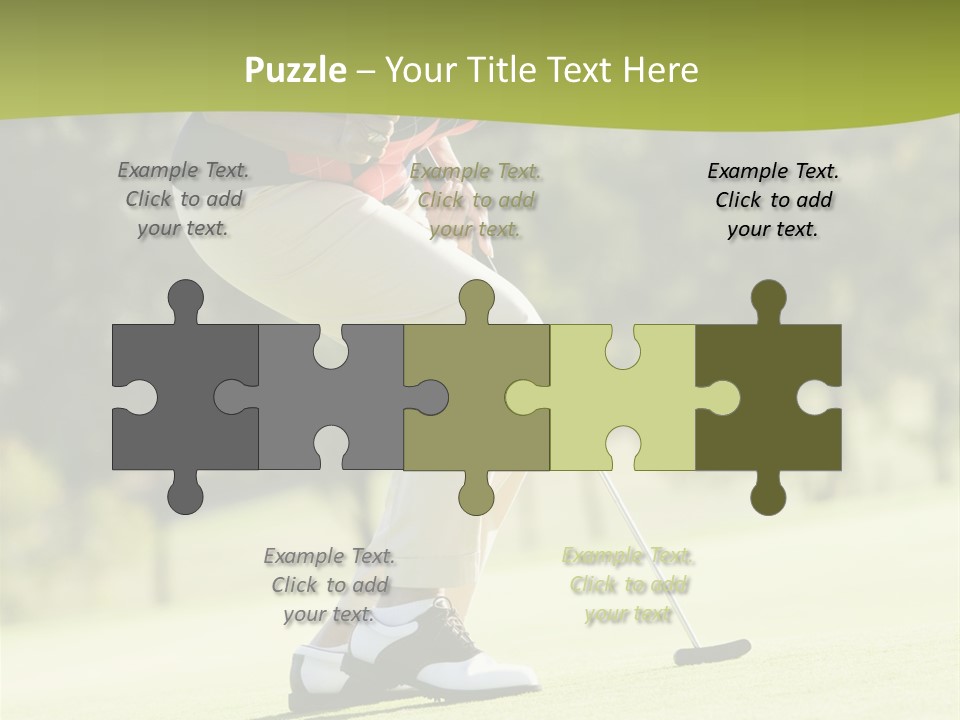 Woman Playing A Game Of Golf PowerPoint Template