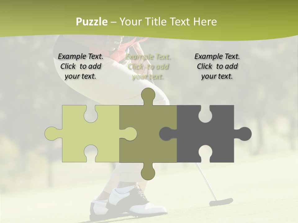 Woman Playing A Game Of Golf PowerPoint Template