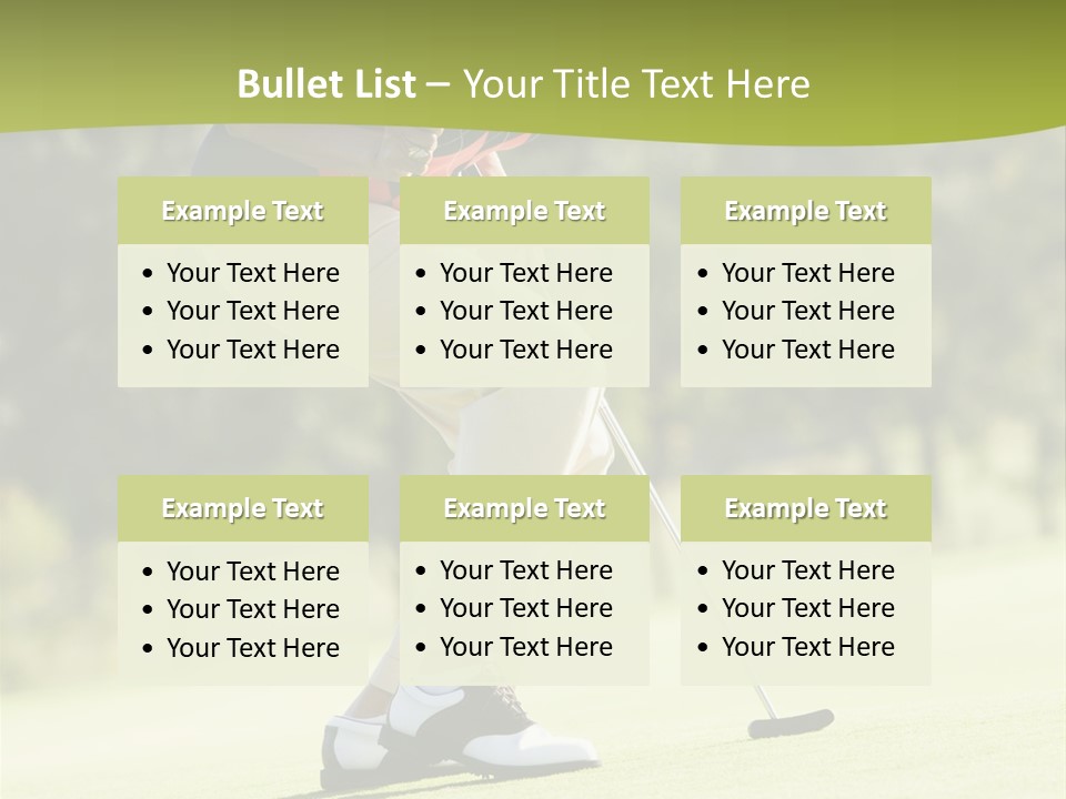 Woman Playing A Game Of Golf PowerPoint Template