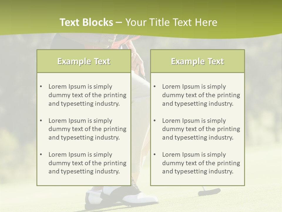 Woman Playing A Game Of Golf PowerPoint Template