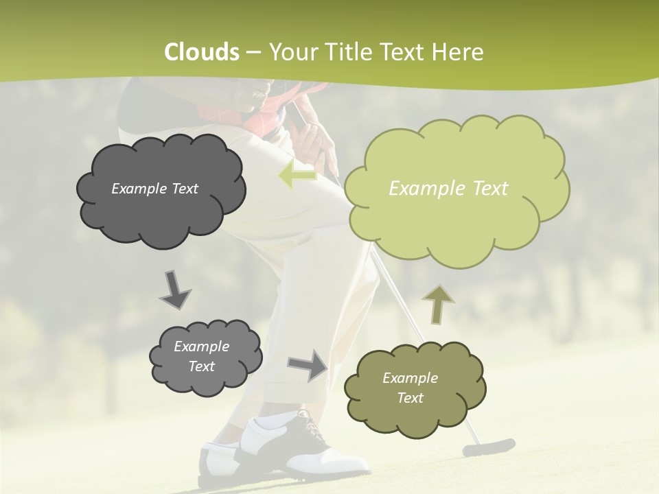 Woman Playing A Game Of Golf PowerPoint Template